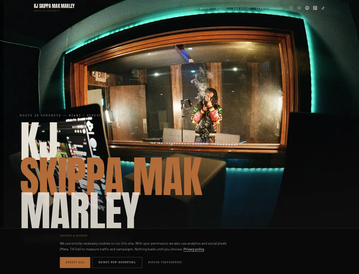 Artist website presented anonymously in the digital showcase.