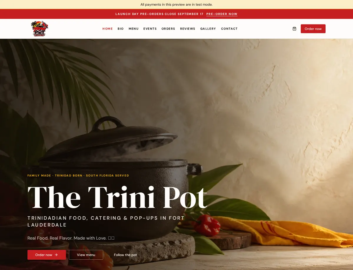 Hospitality and food website presented anonymously in the digital showcase.